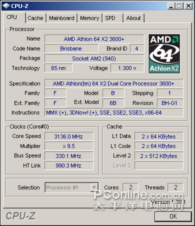 65nm Athlon64 3600  X2