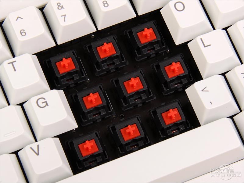 cherry红轴白色机械键盘图赏