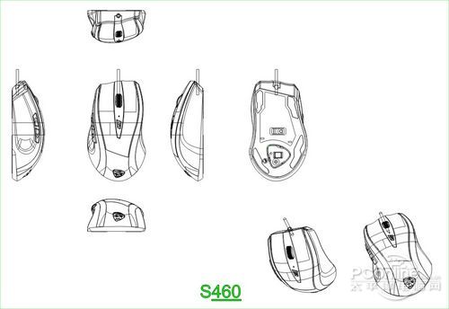 reicat s460光学游戏鼠标设计图曝光!