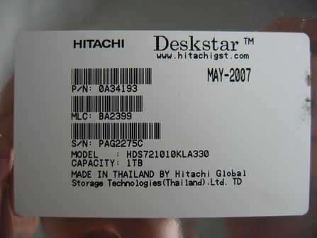 HGST(原日立)Deskstar 7K1000 1TB