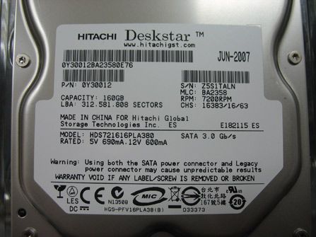 HGST(ԭ)160G SATAII 8M(HDS721616PLA380)ͼ