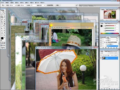将所有待处理照片拖入Photoshop软件中