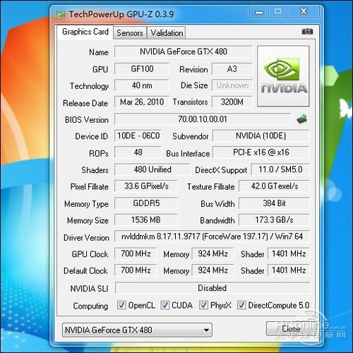 NVIDIA GTX480GPU-Z