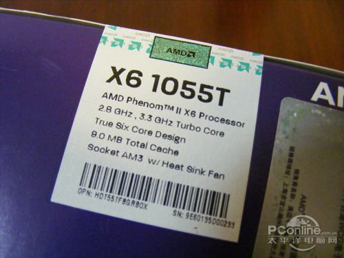 AMD羿龙II X6 1055T(网吧特供版)AMD Phenom II X6 1055T/盒装