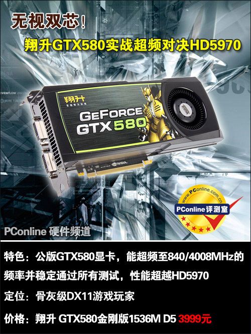 无视双芯!翔升GTX580超频实战对决HD5970